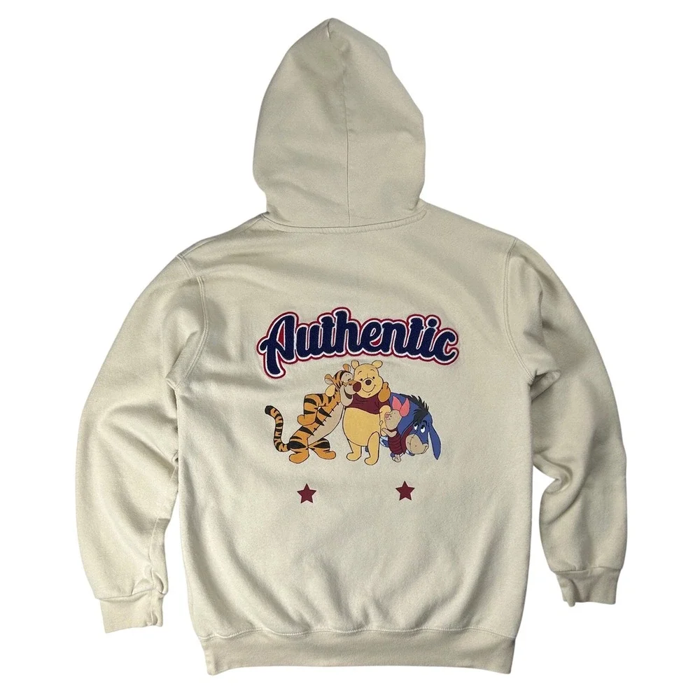 Disney Winnie the‎ Pooh Kids Hoodie Almond Beige Patch Sleeve LH42404FH M 8-10